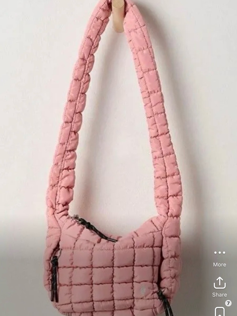 FP Movement by Free People Quilted Pink Mini Carryall in Ballet Slipper